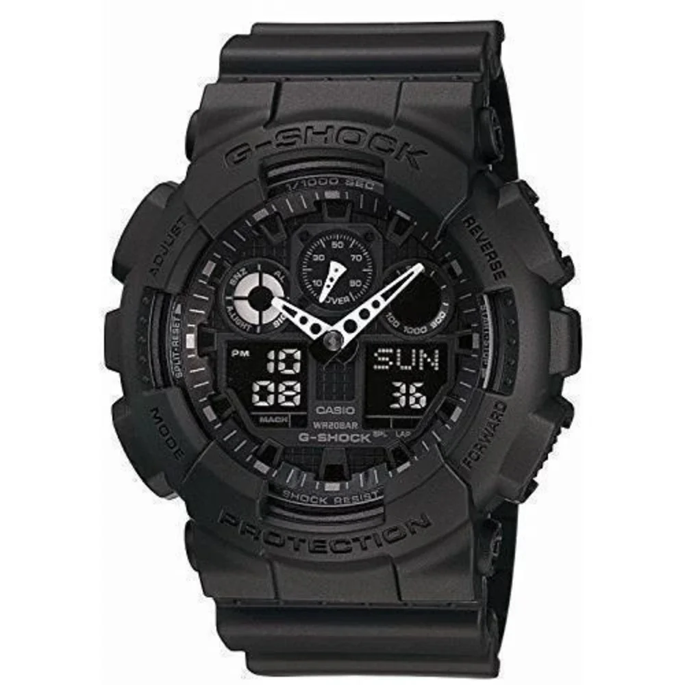 Casio Men's Watch G-Shock Black Resin Strap Anti-Magnetic Ana-Digital GA100-1A1